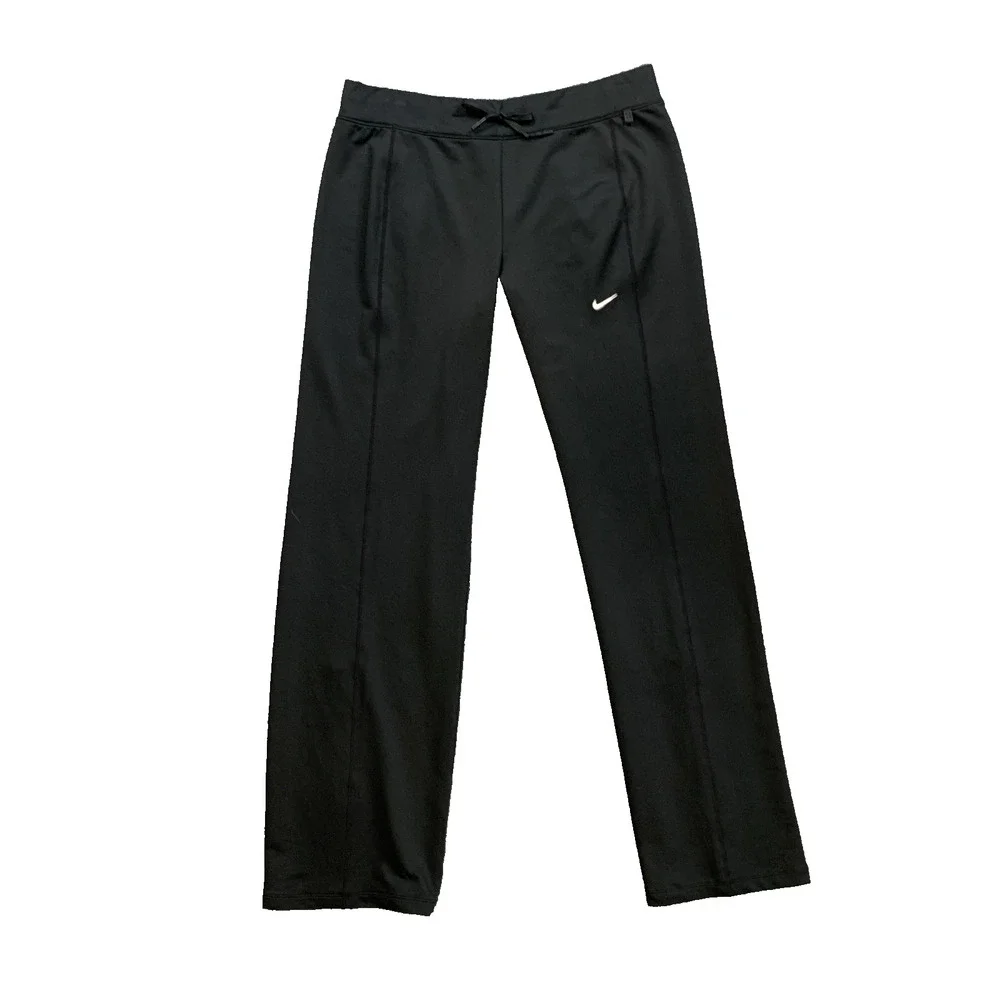 Vintage Nike Yoga Pants Womens M Medium Black White Fit Dry Therma Fit Gym Track
